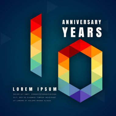 Yıldönümü Amblemler şablon tasarımı