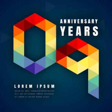 Yıldönümü Amblemler şablon tasarımı