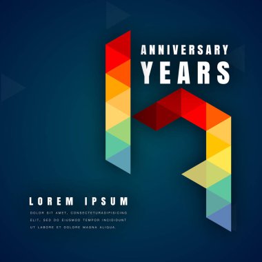 Yıldönümü Amblemler şablon tasarımı