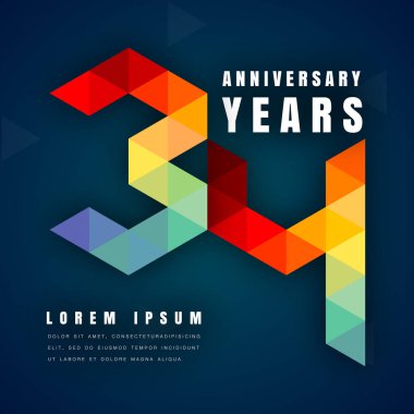 Yıldönümü Amblemler şablon tasarımı