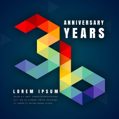 Yıldönümü Amblemler şablon tasarımı