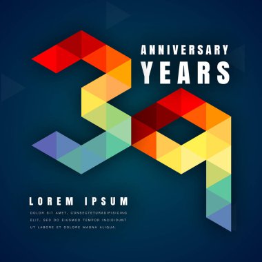 Yıldönümü Amblemler şablon tasarımı