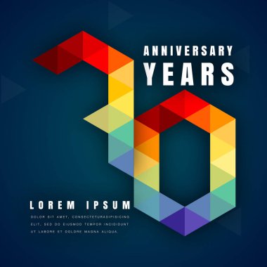 Yıldönümü Amblemler şablon tasarımı