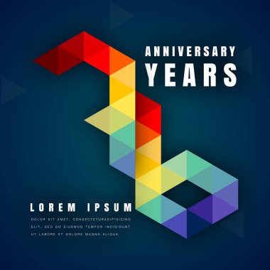Yıldönümü Amblemler şablon tasarımı