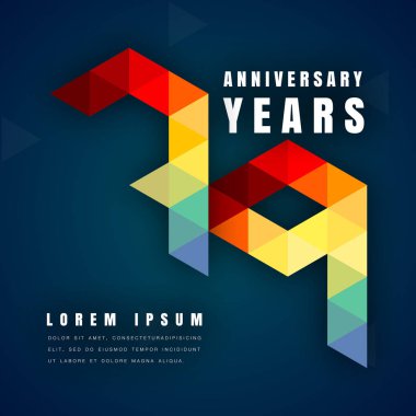 Yıldönümü Amblemler şablon tasarımı