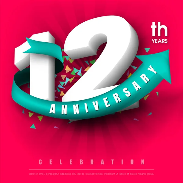 Anniversary emblems template design — Stock Vector