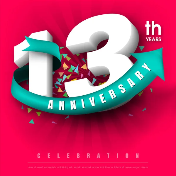 Anniversary emblems template design — Stock Vector