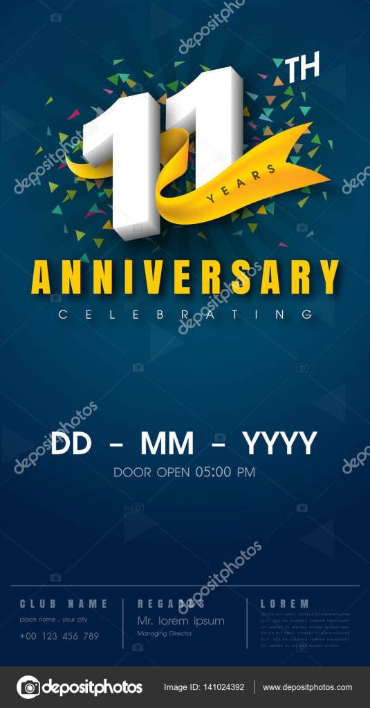 11 Ans Anniversaire Images Vectorielles 11 Ans Anniversaire Vecteurs Libres De Droits Depositphotos