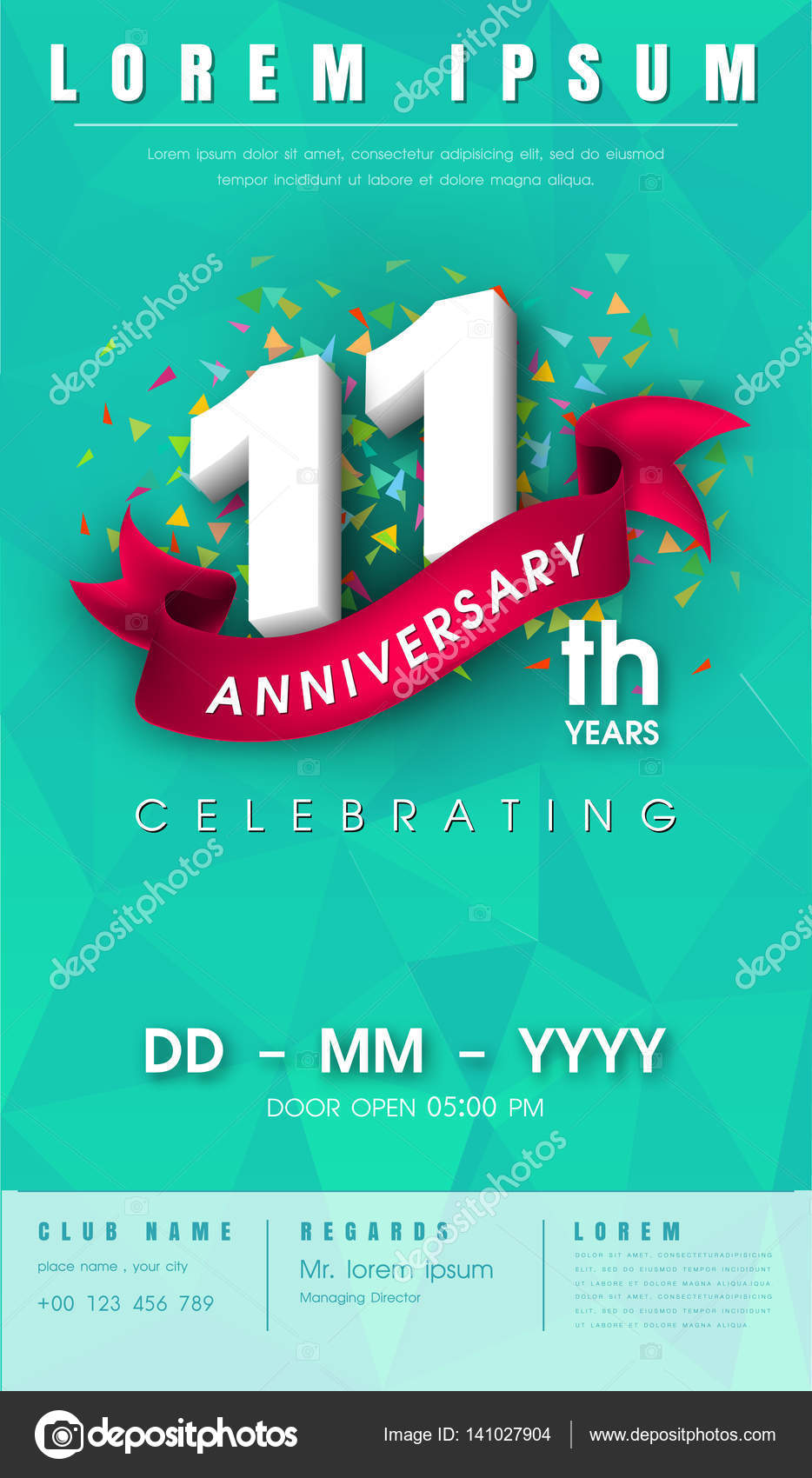 11 Ans Anniversaire Images Vectorielles 11 Ans Anniversaire Vecteurs Libres De Droits Depositphotos