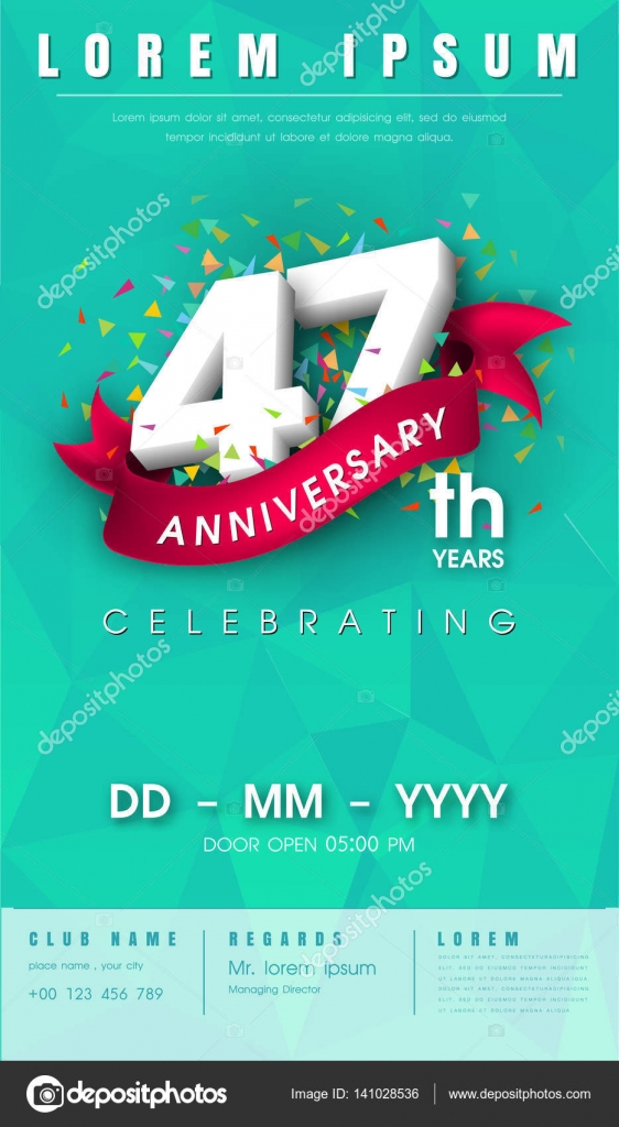 Carte D Invitation Anniversaire Ou Modele D Embleme Design Image Vectorielle Par Pattarasin C Illustration