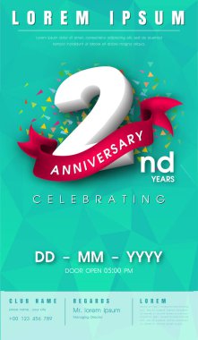 Yıldönümü davet kartı tasarım şablonu