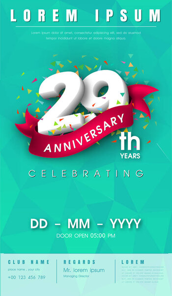 anniversary invitation card or emblem template design