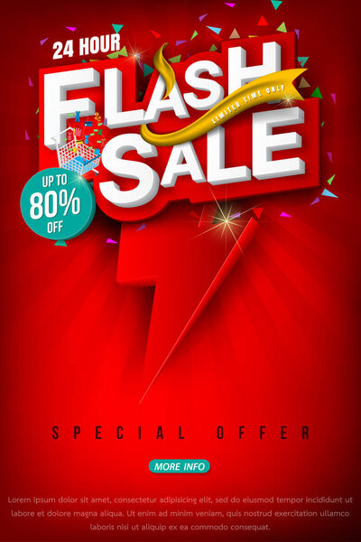 Flash sale bright banner or poster.