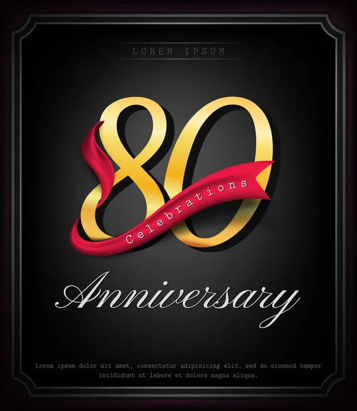 Anniversary emblem mallen design — Stock vektor