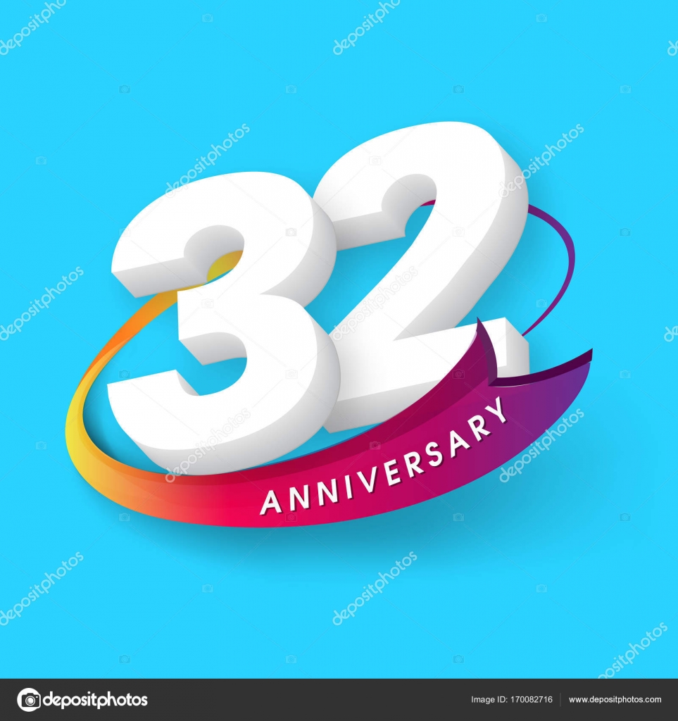 Anniversary emblems 32 anniversary template design ⬇ Vector Image by
