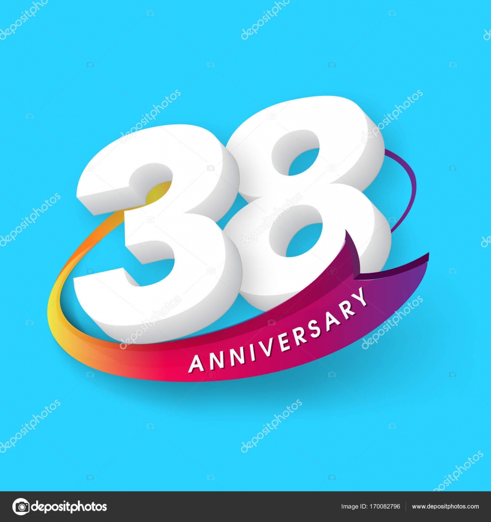 Anniversary emblems 38 anniversary template design ⬇ Vector Image by