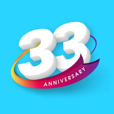 Yıldönümü Amblemler 33 yıldönümü şablon tasarımı