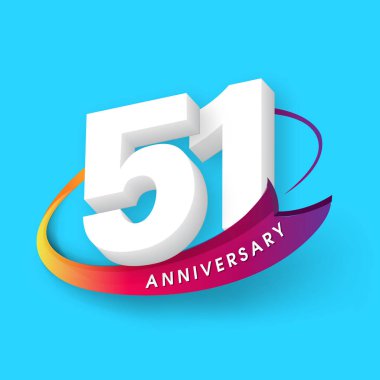 Yıldönümü Amblemler 51 yıldönümü şablon tasarımı