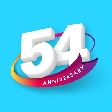 Yıldönümü Amblemler 54 yıldönümü şablon tasarımı