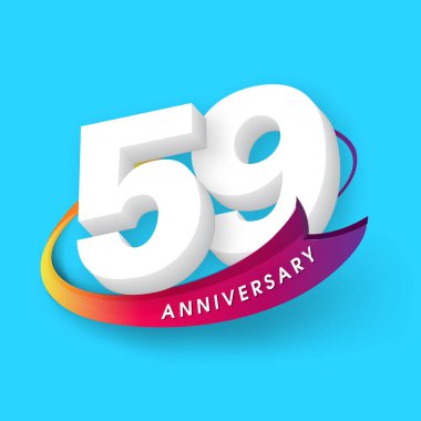 Yıldönümü Amblemler 59 yıldönümü şablon tasarımı
