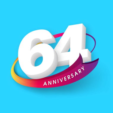 Yıldönümü Amblemler 64 yıldönümü şablon tasarımı