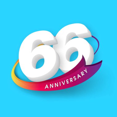 Yıldönümü Amblemler 66 yıldönümü şablon tasarımı