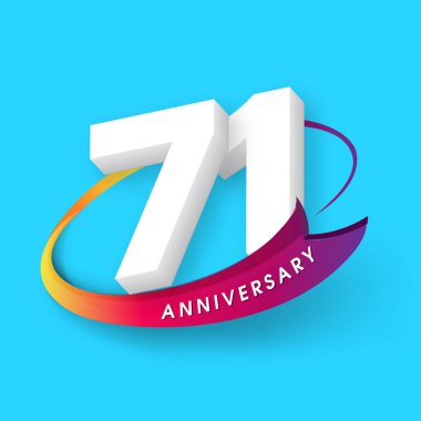 Yıldönümü Amblemler 71 yıldönümü şablon tasarımı