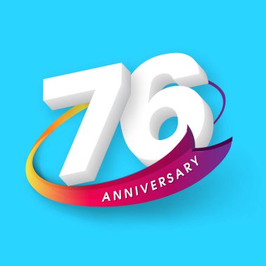 Yıldönümü Amblemler 76 yıldönümü şablon tasarımı