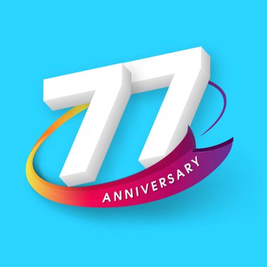 Yıldönümü Amblemler 77 yıldönümü şablon tasarımı