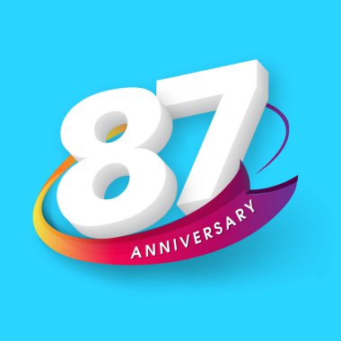 Yıldönümü Amblemler 87 yıldönümü şablon tasarımı