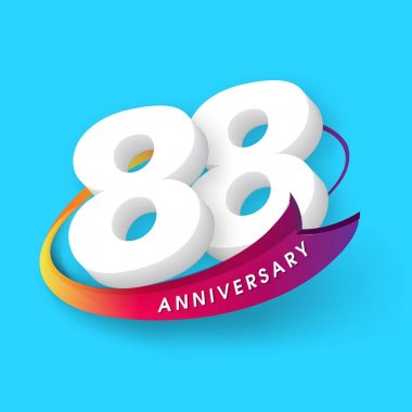 Yıldönümü Amblemler 88 yıldönümü şablon tasarımı