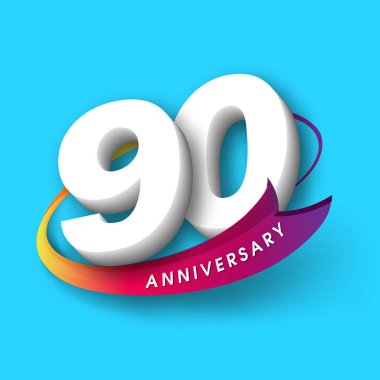 Yıldönümü Amblemler 90 yıldönümü şablon tasarımı