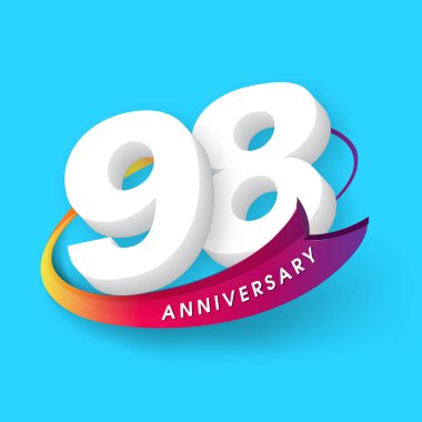 Yıldönümü Amblemler 98 yıldönümü şablon tasarımı