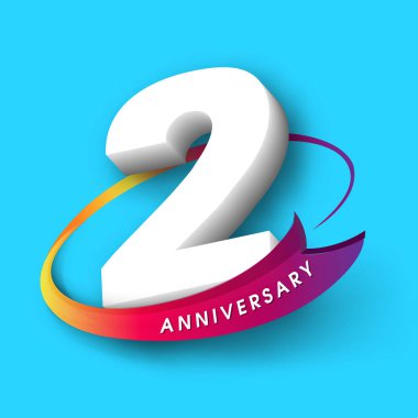 Yıldönümü Amblemler 2 yıldönümü şablon tasarımı