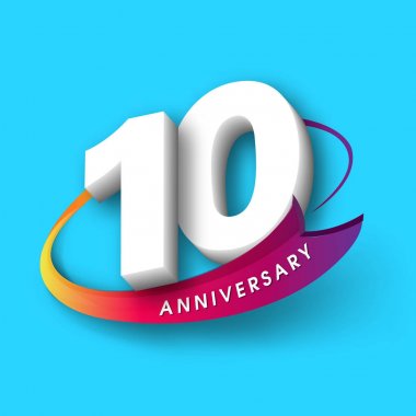 Yıldönümü Amblemler 10 yıldönümü şablon tasarımı