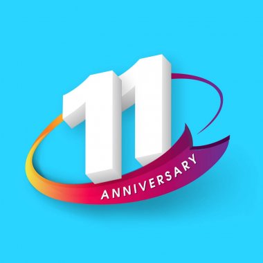 Yıldönümü Amblemler 11 yıldönümü şablon tasarımı