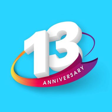 Yıldönümü Amblemler 13 yıldönümü şablon tasarımı