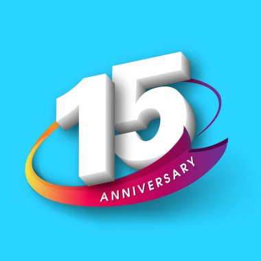 Yıldönümü Amblemler 15 yıldönümü şablon tasarımı