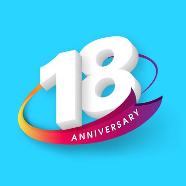 Yıldönümü Amblemler 18 yıldönümü şablon tasarımı