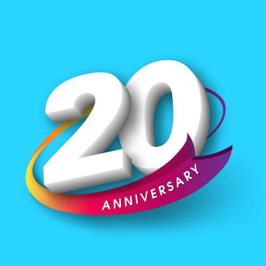 Yıldönümü amblem 20 Yıldönümü şablon tasarımı