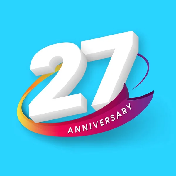 Anniversary emblems 27 anniversary template design — Stock Vector