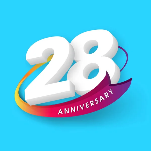 Anniversary emblems 28 anniversary template design — Stock Vector