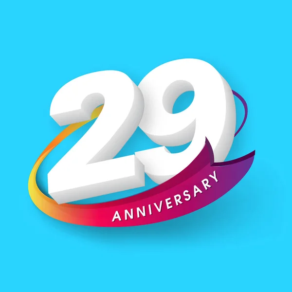Emblèmes anniversaire 29 conception de modèle anniversaire — Image vectorielle
