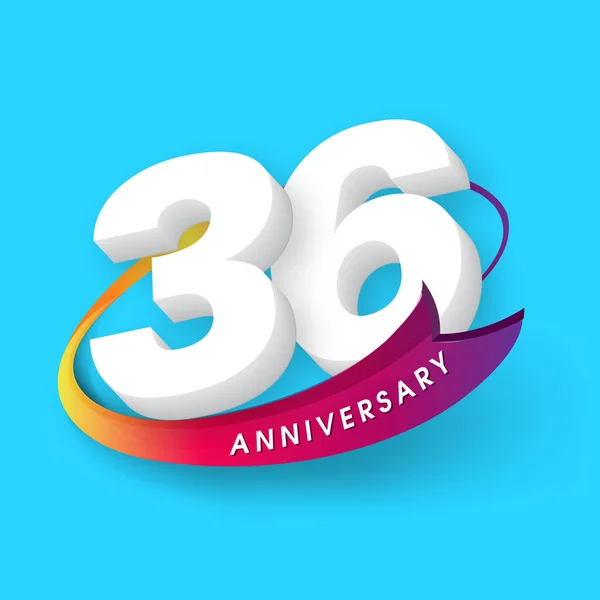 Emblèmes anniversaire 36 conception de modèle anniversaire — Image vectorielle