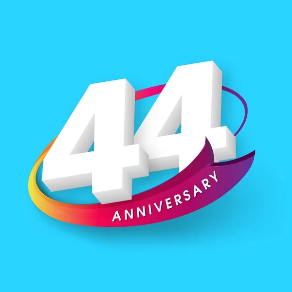Jubiläum Embleme 44 Jahrestag Vorlage Design — Stockvektor