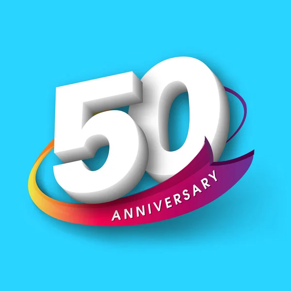 Anniversary emblems 50 anniversary template design — Stock Vector