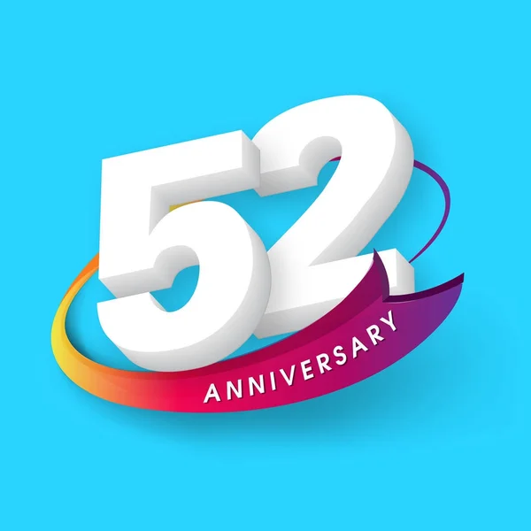 Emblemas de aniversario 52 aniversario plantilla de diseño — Vector de stock