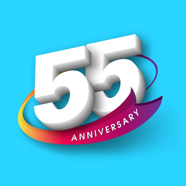 Emblèmes anniversaire 55 conception de modèle anniversaire — Image vectorielle