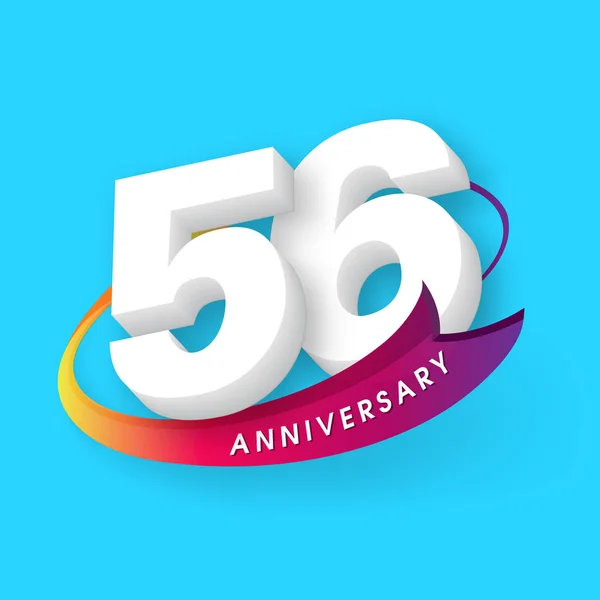 周年記念エンブレム 56 周年記念テンプレート デザイン — ストックベクタ