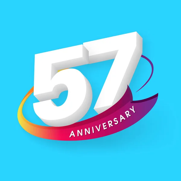 Emblemas de aniversario 57 aniversario plantilla de diseño — Vector de stock